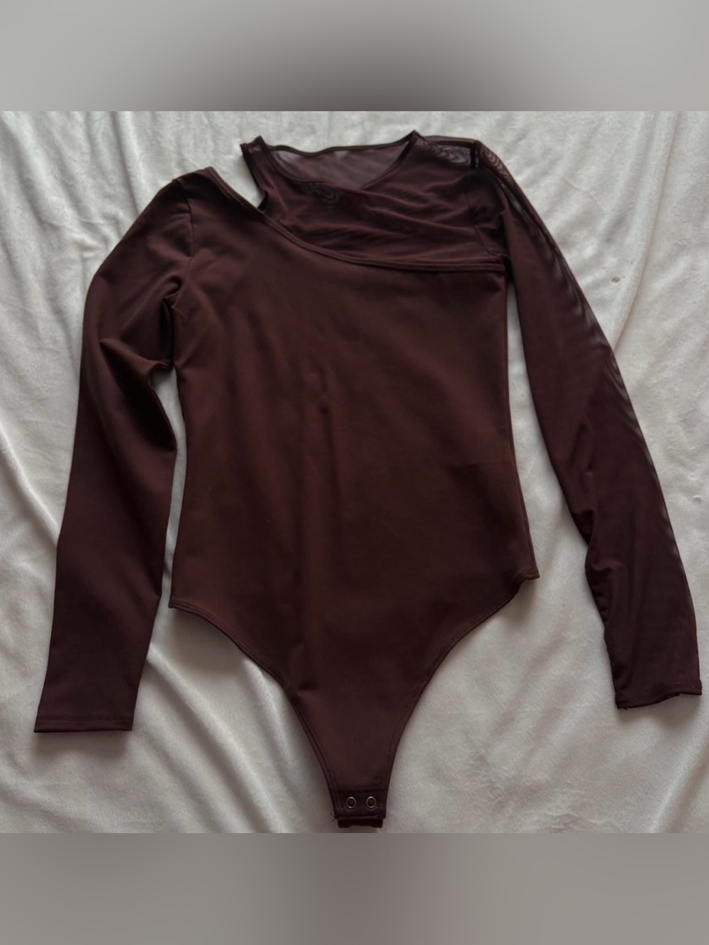 Abercrombie & Fitch Women's Long-Sleeve Bodysuit in Deep Brown Size Small
